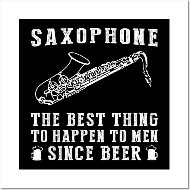 Jazz Up Life: 'Saxophone - Better Than Beer & Wine' Funny T-Shirt Wall Art by MKGift
